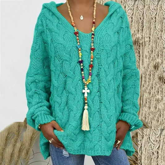 Sofia™ - maglione con cappuccio in maglia a trecce